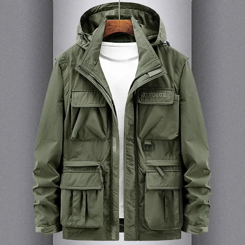Vintage Lightweight Padded Jackets Designer Clothes Men Waterproof Men's Knitted Coat Mens Trench Autumn Tactical Hooded Man