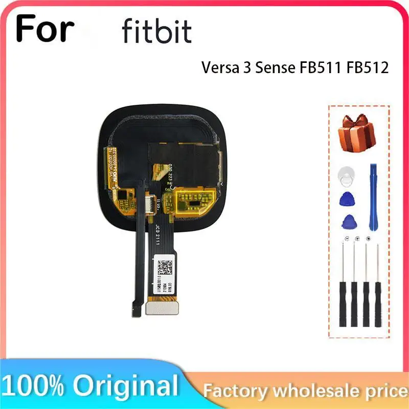 For Fitbit Versa 3 Fitbit Sense FB511 FB512 OLED  LCD Display screen parts  Fitbit Versa 3 Cover glass part Replacement repairs