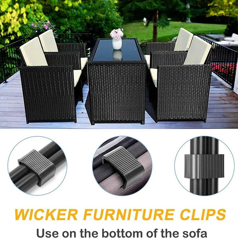

10 Piece Anti-Deformed Rattan Furniture Connectors For Outdoor Sofa Plastic Clamps Wicker Chair