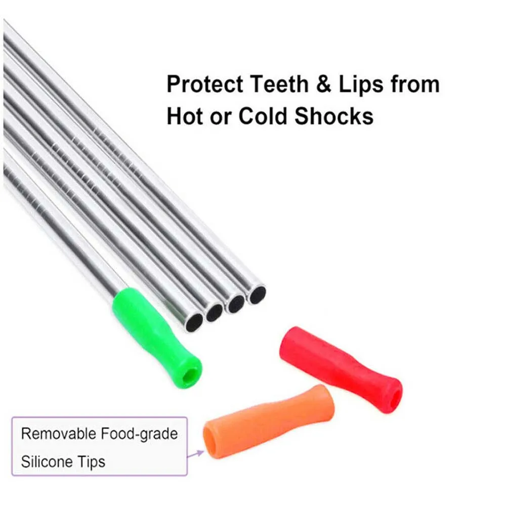 No Rattle Prevent Scald Fit for 6mm Wide Stainless Steel Straws Supplies Straw Tip Party Accessories Teeth Protector Bar Tool