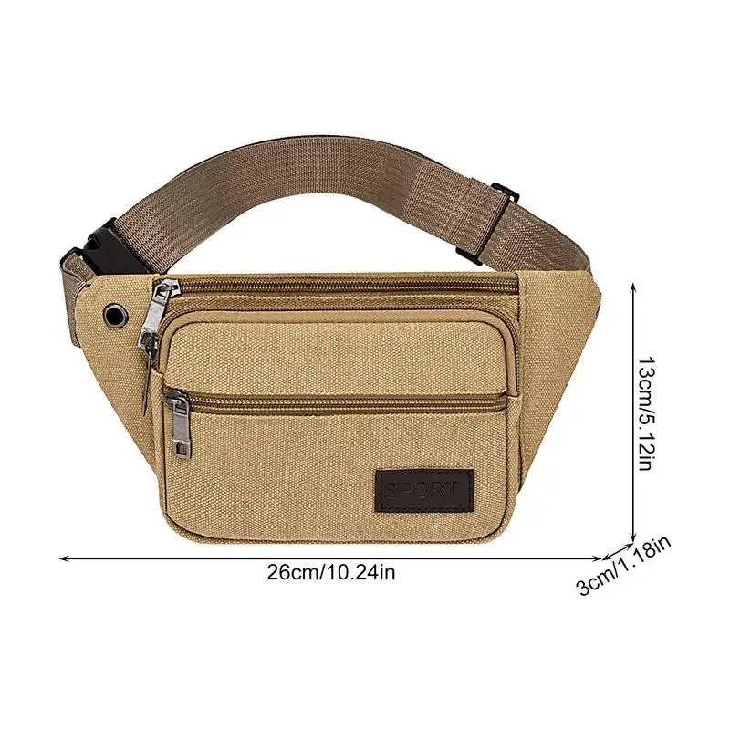 Fashion Women Men Waist Packs Multi-Pockets Fanny Pack Pouch Hip Purse Satchel Canvas Belt Bags Casual Wallet