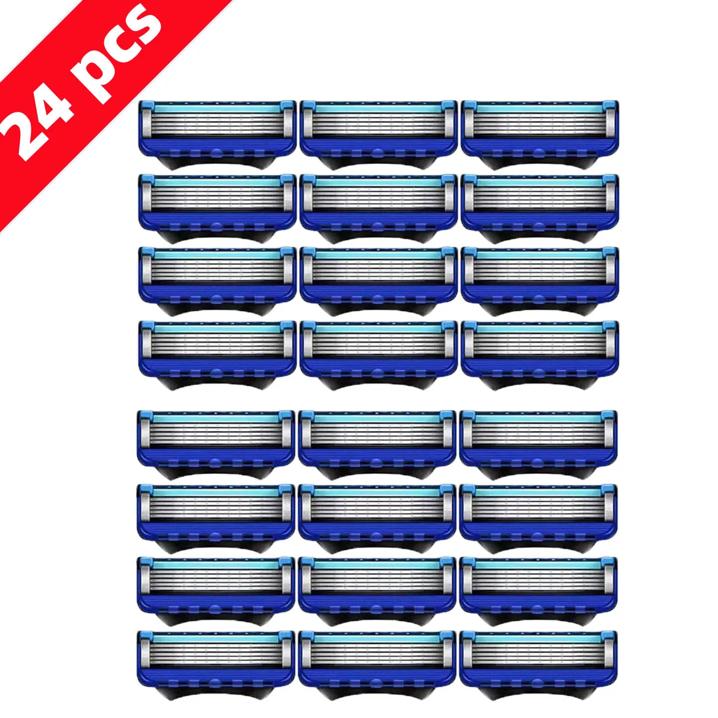 4-48PCS 남성용 수동 면도기 칼 홀더가없는 5 레이어 블레이드 스테인레스 스틸 면도날 피부 손상 없음 올드 스타일 면도기