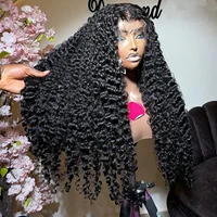 40 pouces 12A perruques de cheveux humains bouclés birmans boucles de lutin brésiliennes 250% perruque frontale en dentelle transparente pour les femmes perruque bouclée birmane 1