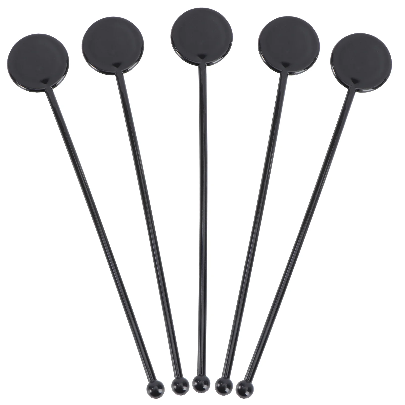 100 Pcs Black Coffee Spoons Plastic Swizzle Stick Acrylic Cocktail Stir