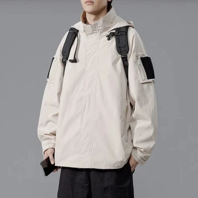 2024 Men's Jacket Waterproof  Jacket Coat Outdoor Hooded Male Spring Jacket Windbreak Autumn Male Coat Fashion Mens Clothing
