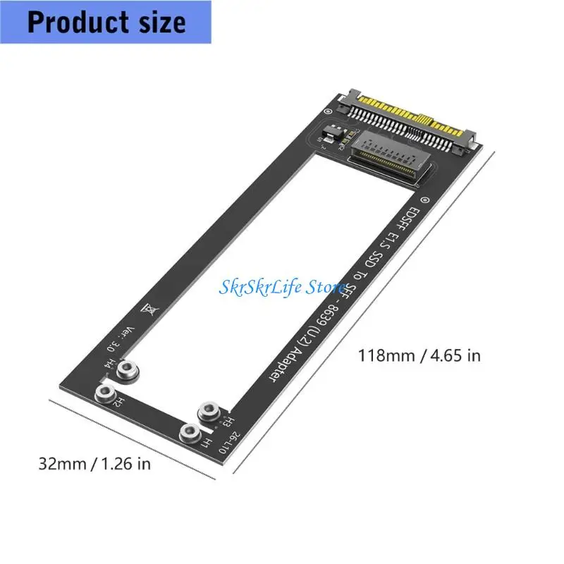 E65E EDSFF E1.S SFF8639 U.2 변환기 카드는 빠른 속도의 NVMe 드라이브 성능에 최적화되었습니다.