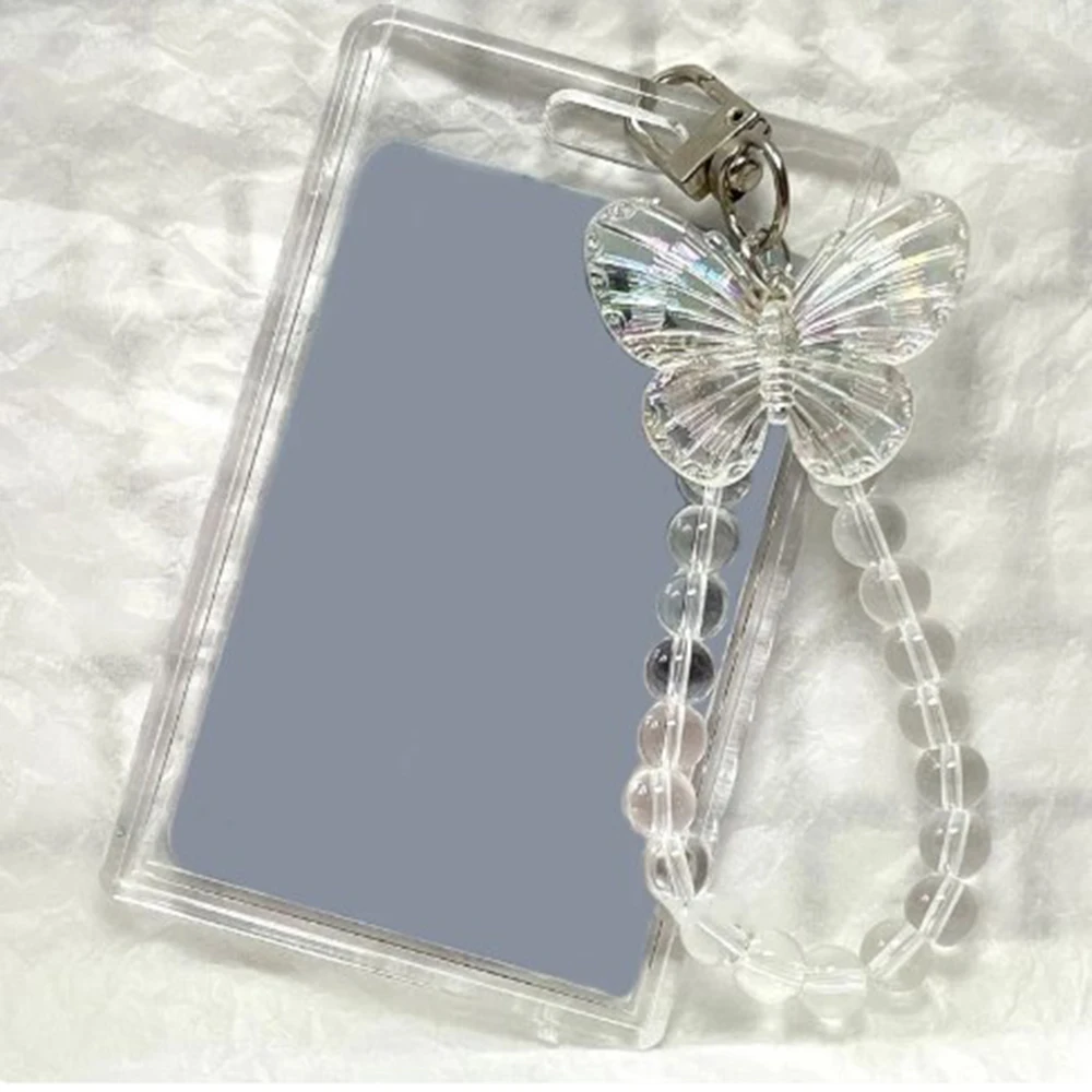 

Модный акриловый 3-дюймовый держатель для карт с кристаллами и бабочкой, защитный чехол для кредитных карт, удостоверения личности, банковской карты, автобуса, брелок с подвеской