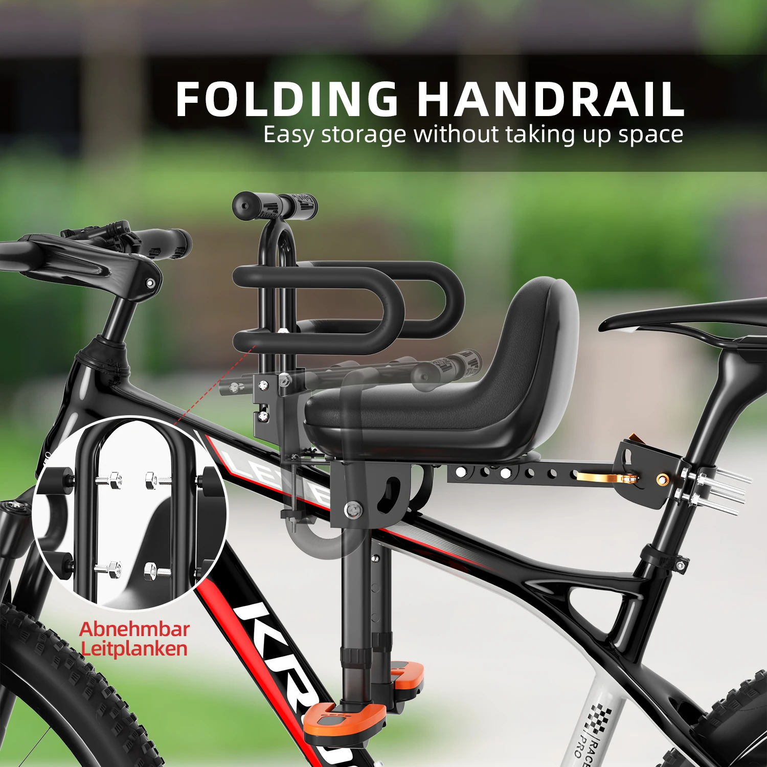 Baby Bike Seat Kids Front Bike Seat Detachable Mount With