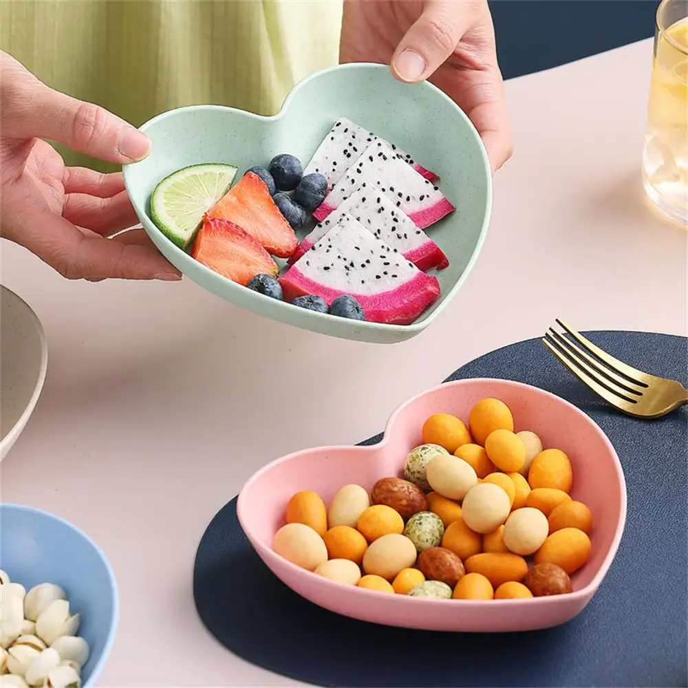 Heart Save Space Food Grade Classification Multi-function Table Smooth Creative Fruit Dish Small Dish No Fading Household