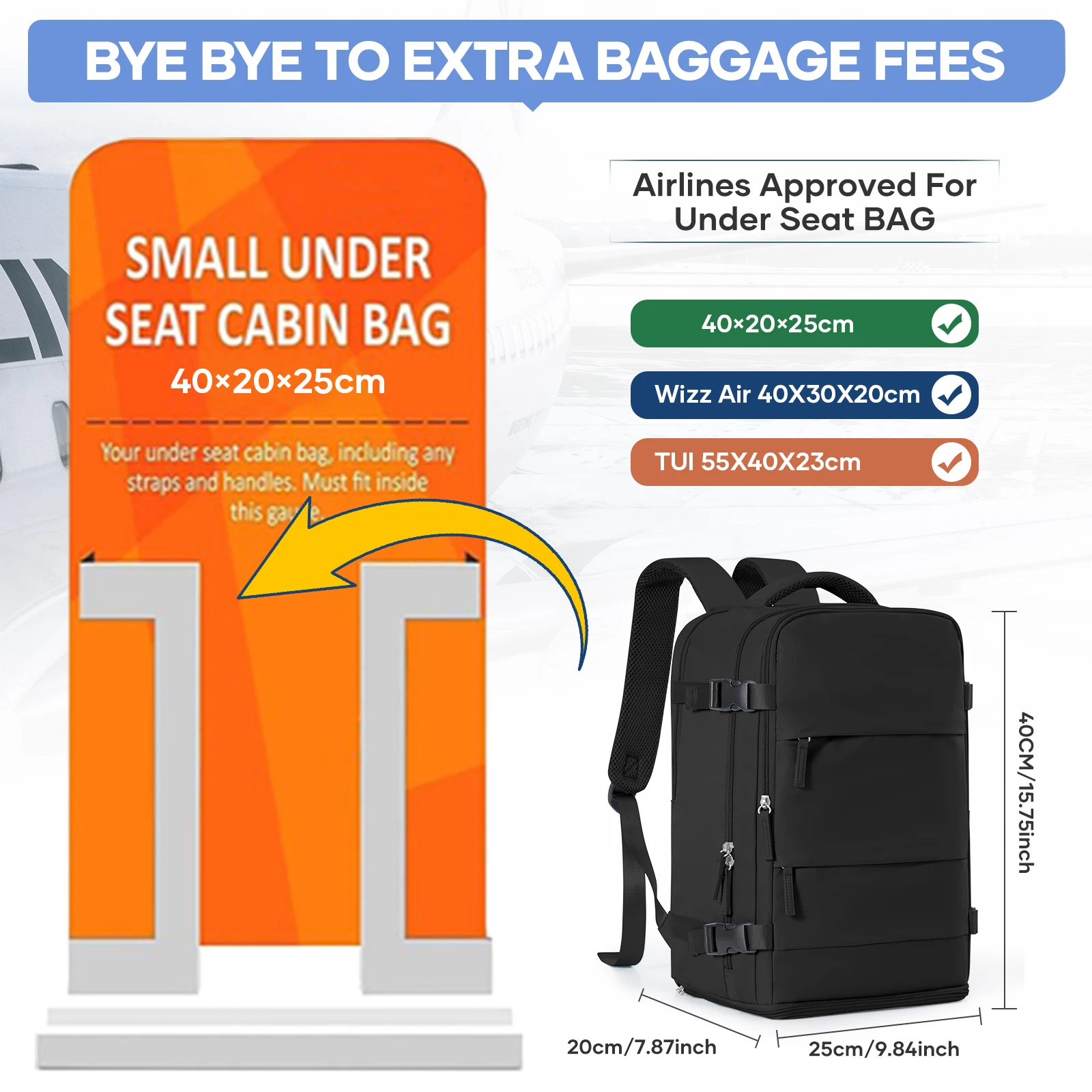 Ryanair Travel Backpack 40x20x25 Short Distance Men Backpack, Cabin 40x30x20 Backpack, Student Backapck Computer Bag, bagpack