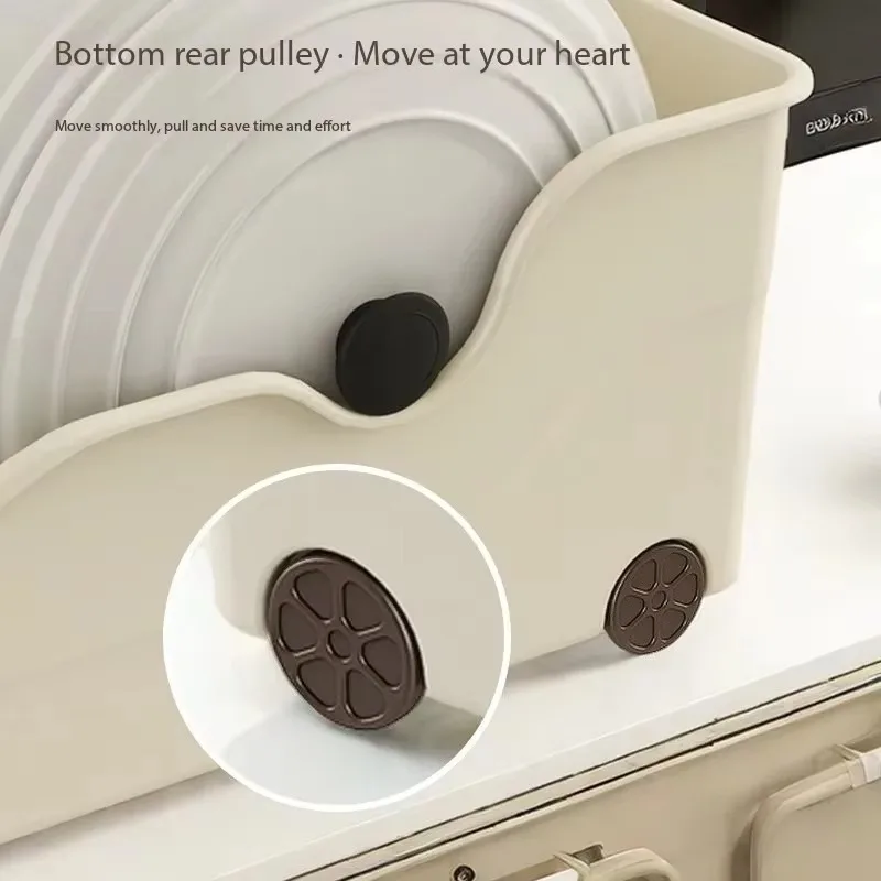 Kitchen Storage Box Food-Grade PP Pantry Organizers with Sliding Rail for Under-Cabinet Large Capacity Home Clutter Management