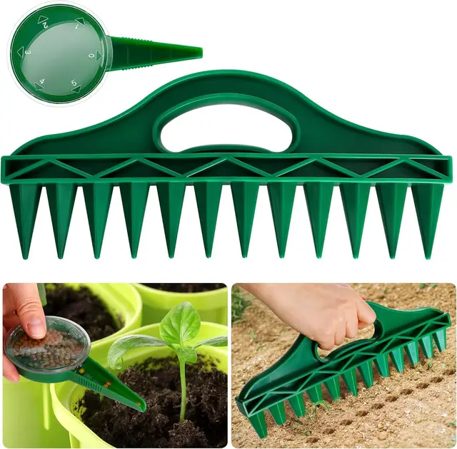 1pc Durable Plastic Hand Dibbler Garden Seeder Tool, 12-Hole Fast Seeding, Waterproof Planting Aid for Efficient Gardening 5