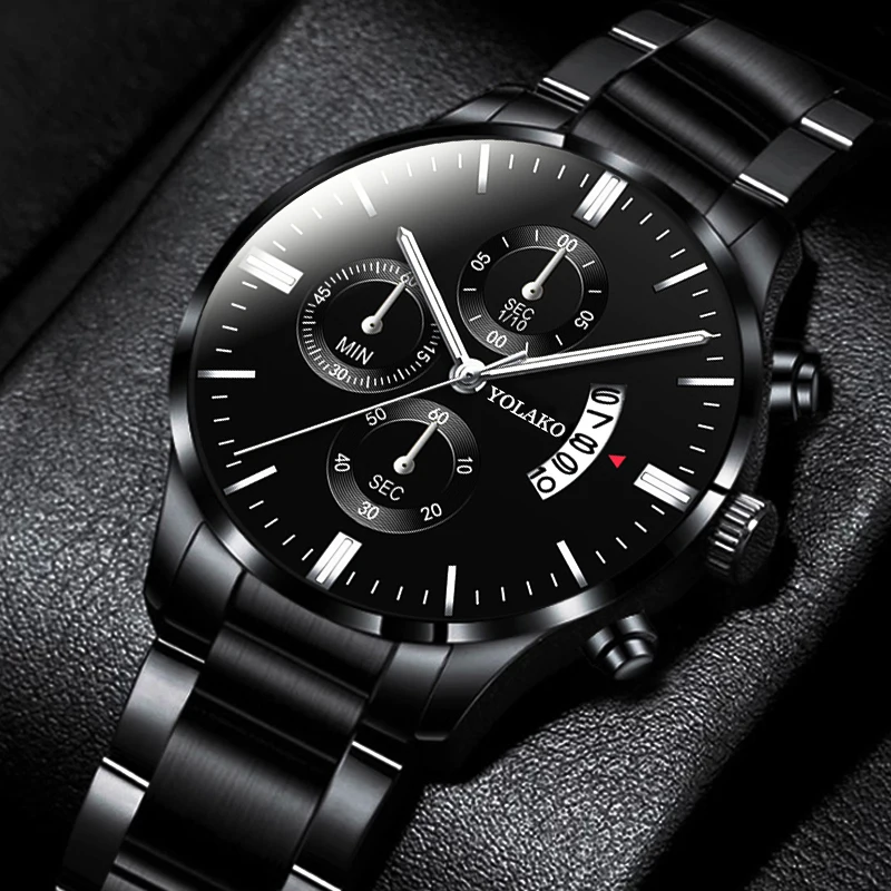 Reloj Hombre Fashion Men Stainless Steel Watch Luxury Calendar Quartz Wristwatch Business Watches Man Clock Relogio Masculino 3