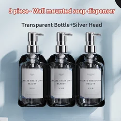 Refillable Wall-Mounted Shampoo & Shower Gel Dispensers (Transparent bottle-C)