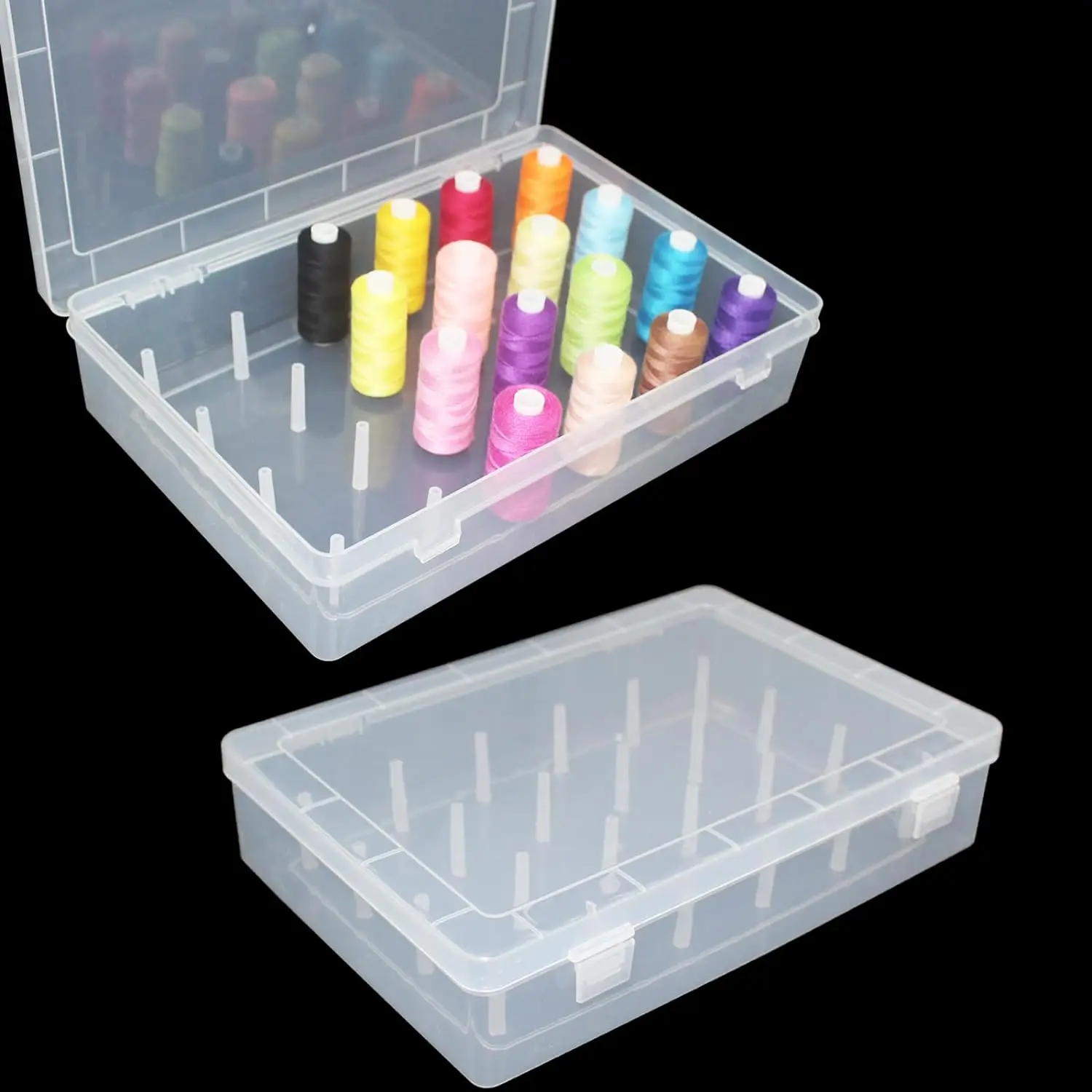 Sewing Storage Box 42 Axis Sewing Threads Storage Box Bobbin Carrying Case Container Holder Transparent Needle Wire Storage Organizer Sewing Reel