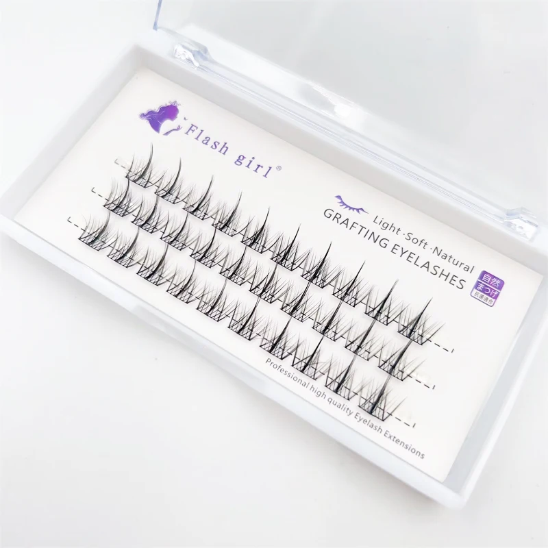 3 Rows/boxes Natural long flexible strong and durable Individual Eyelashes extentions with customized lengths packages 4