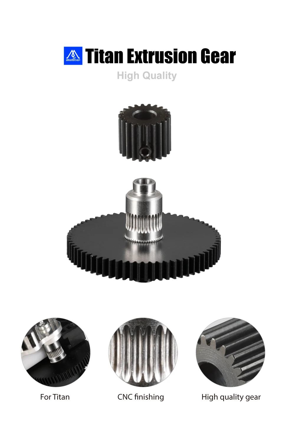 mellow frete grátis peças de impressora reprap titan extrusora peças reposição engrenagem hobb stepper motor reprap kossel