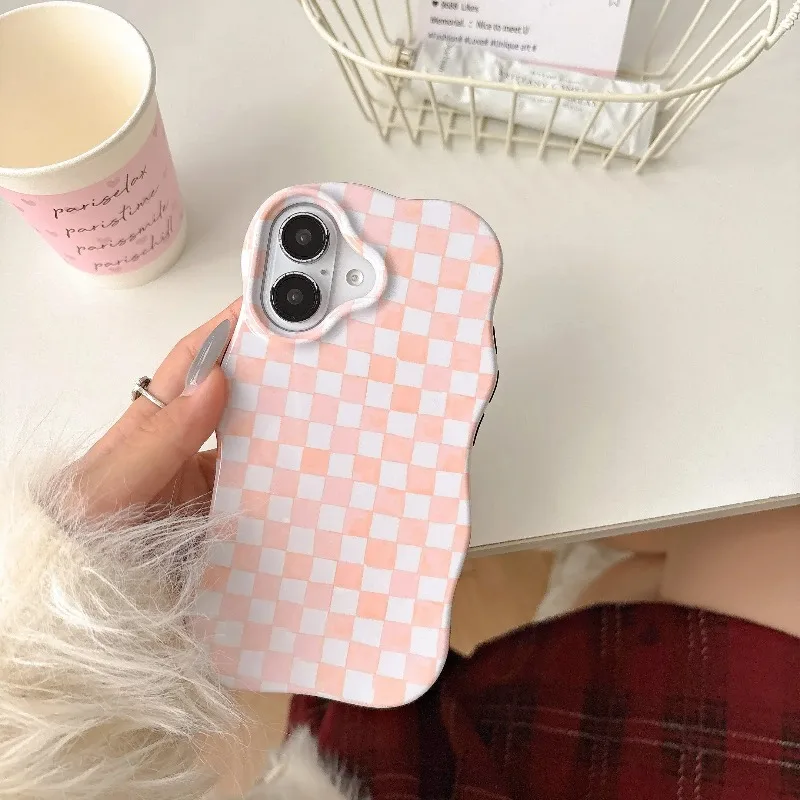 Glossy 2-in-1 TPU+PC Wave-Edged Phone Case with Comfortable Touch