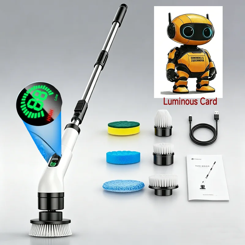 Household Cordless Spin Scrubber Kitchen Gadgets Hair Brushes Bathroom Broom thumbnail 3