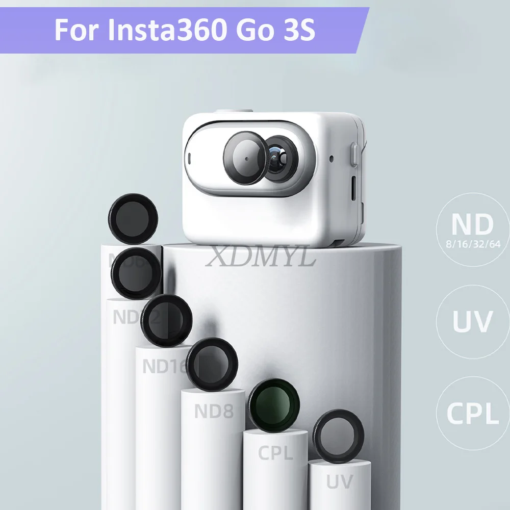

Оптическое стекло водонепроницаемый фильтр для Insta360 GO 3S UV/CPL/ND8/16/32/64 алюминиевый сплав фильтр для объектива аксессуары для камеры с большим пальцем