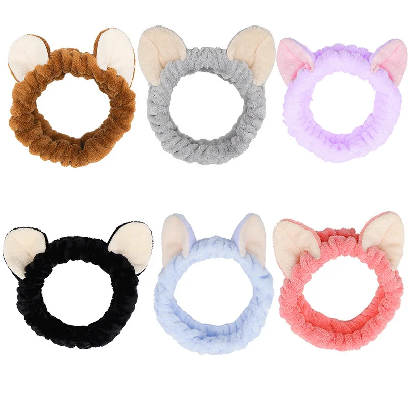 

Headband For Washing Wash Face Rabbit makeup Hairbands Girls Elastic Holder Hair Strap Bands Ears Turban Hair Accessories