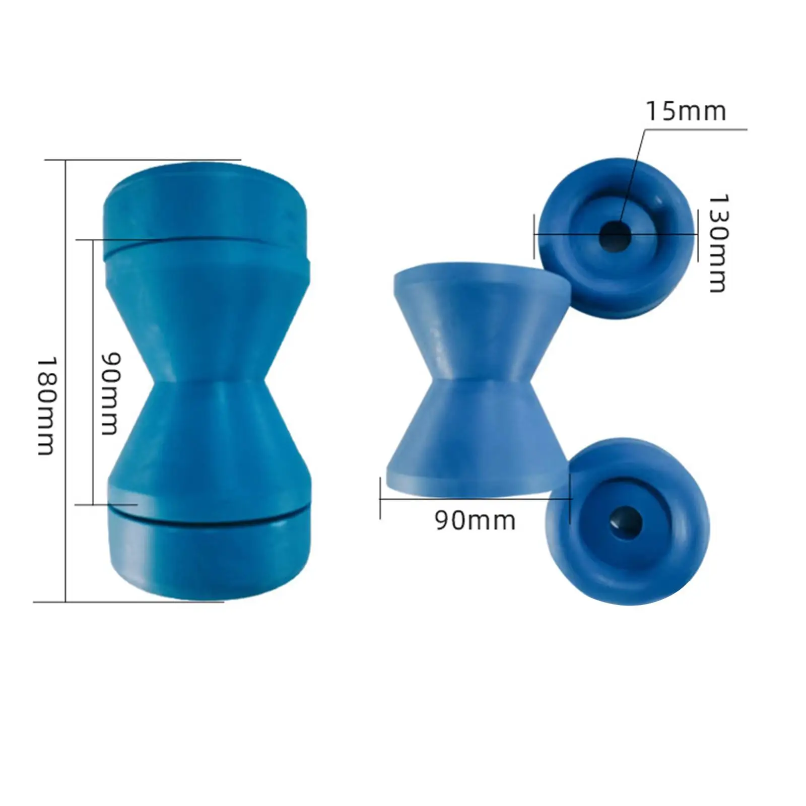 Boat Trailer Roller 90mm Polyurethane Non Marking Blue Stopper Marine Keel Roller Bow Roller for Canoe Speedboat Yacht
