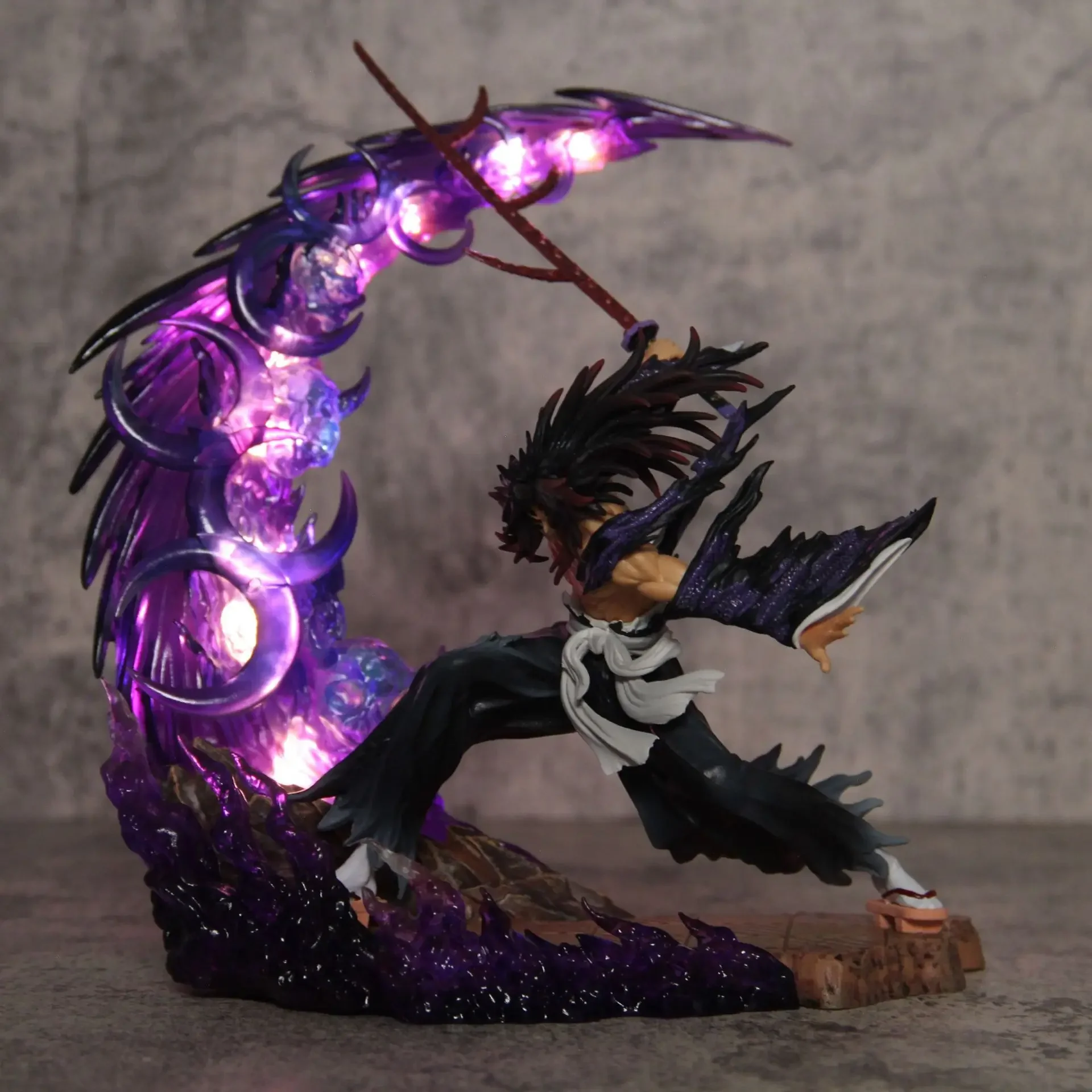 

Anime Figure Demon Action Slayer Tsugikuni Yoriichi Kokushibou Figuras Toys 23cm Gk Statue Pvc Model With Light Ornaments Gift