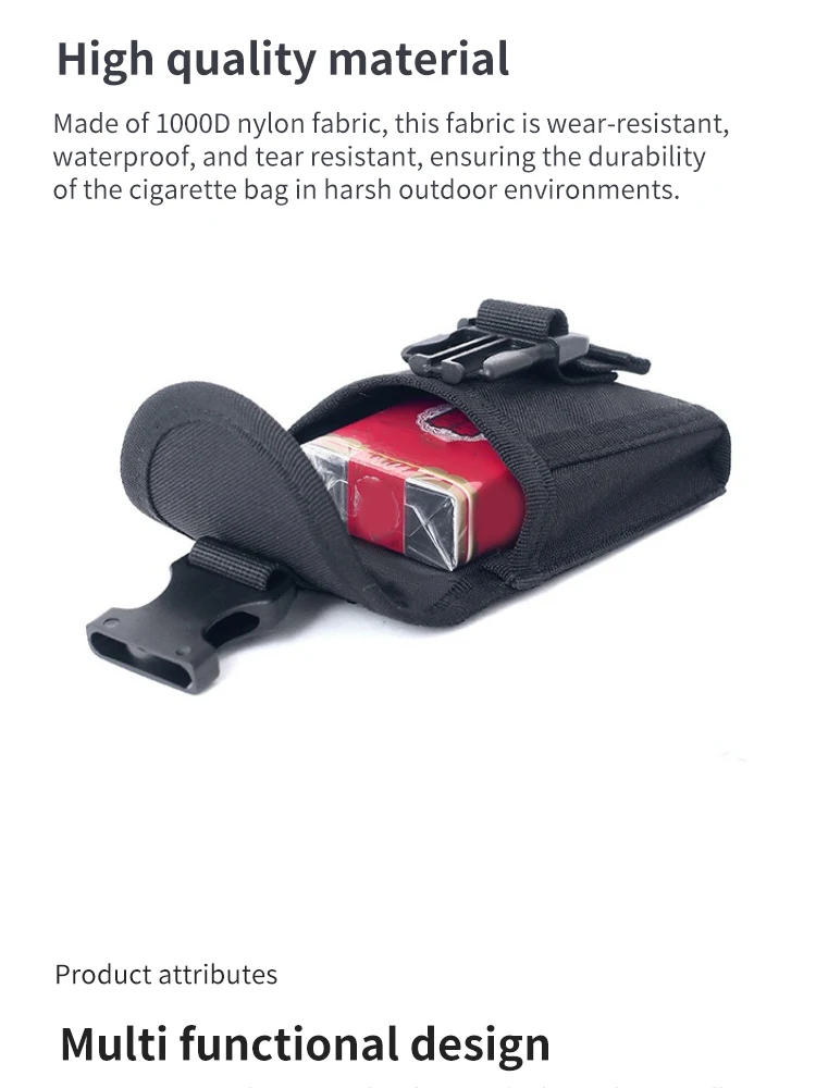 Kompakte Taktische EDC-Zigarettenetui-Werkzeugtasche aus 1000D Nylon, Wasserabweisend, MOLLE-kompatibel für Rucksack, Weste, Jagd, Magazintasche, Hüfttasche – Detail 4