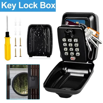 Password Combination Key Lock Box Storage Key Wall Mounted Outdoor Waterproof 12 Digit Security Key Safe Secret Organizer Box 1