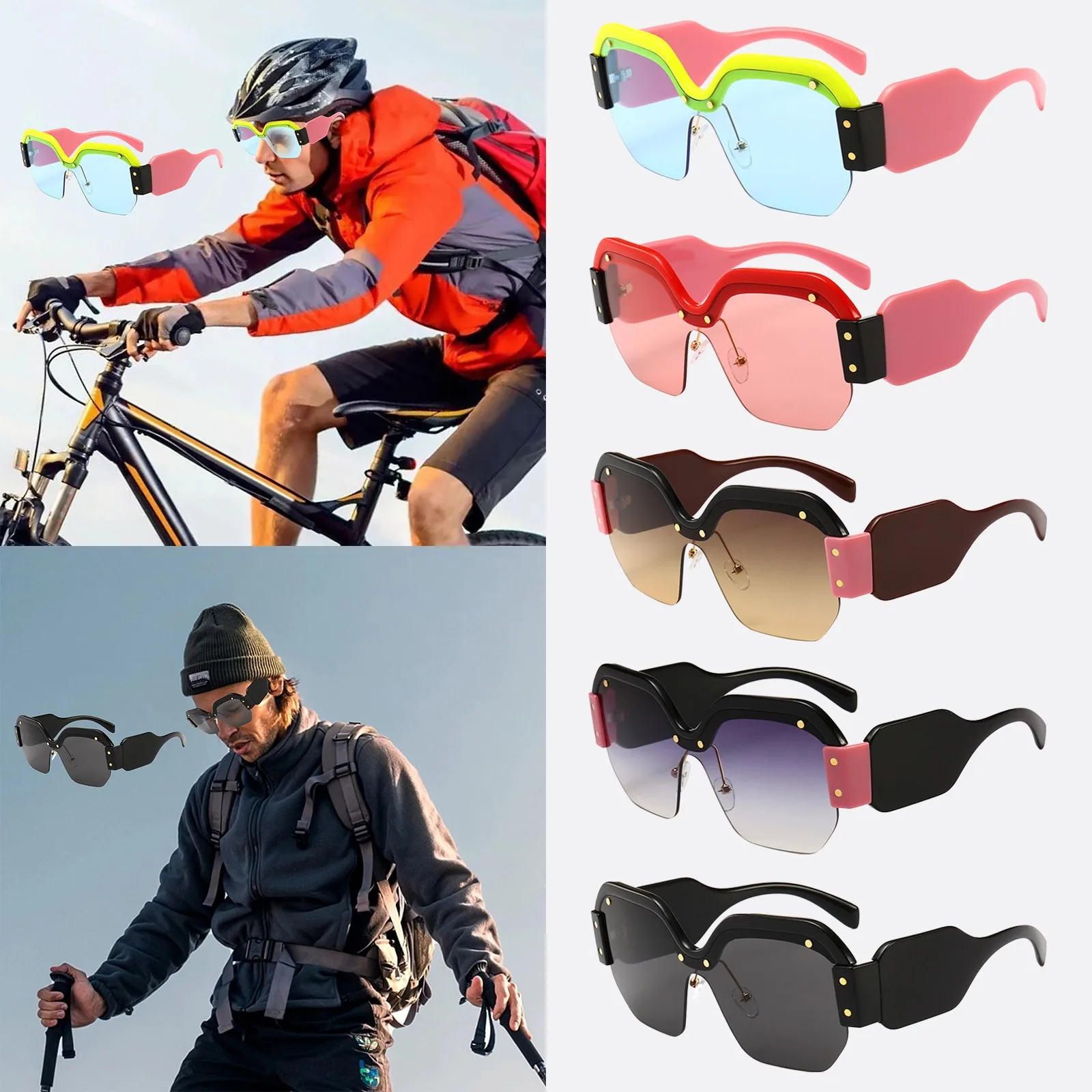 

Women's Sunglasses Large Frame Fashion Sun Glasses Outdoor Sports Cycling Bicycle Bike Riding Eyewear Eye Protection Goggles