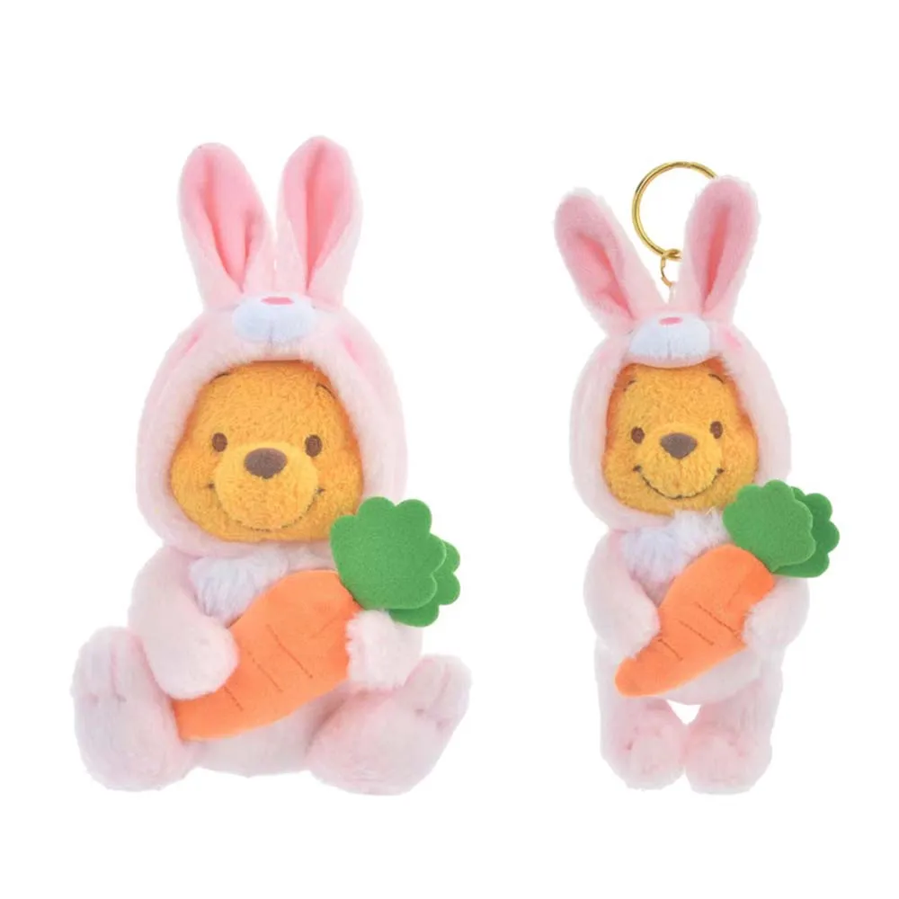 20CM Disney Plush Doll Toy Kawayi Cartoon Winnie The Pooh Peluche Figure Keychain Winnie Cross Dressing Rabbits Gift For Kids