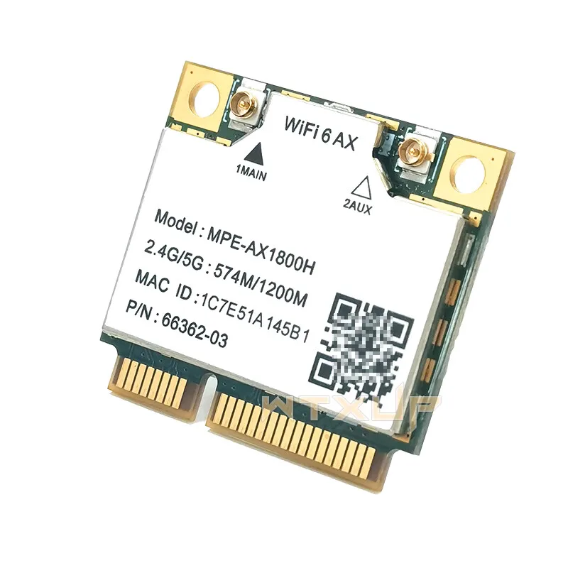 MPE-AX1800H 기가비트 듀얼 밴드 모듈 무선 네트워크 카드, 노트북 PC용, WiFi6 MT7921 칩, 미니 PCI-E 2.4G, 5G, 1200Mbps, BT5.2