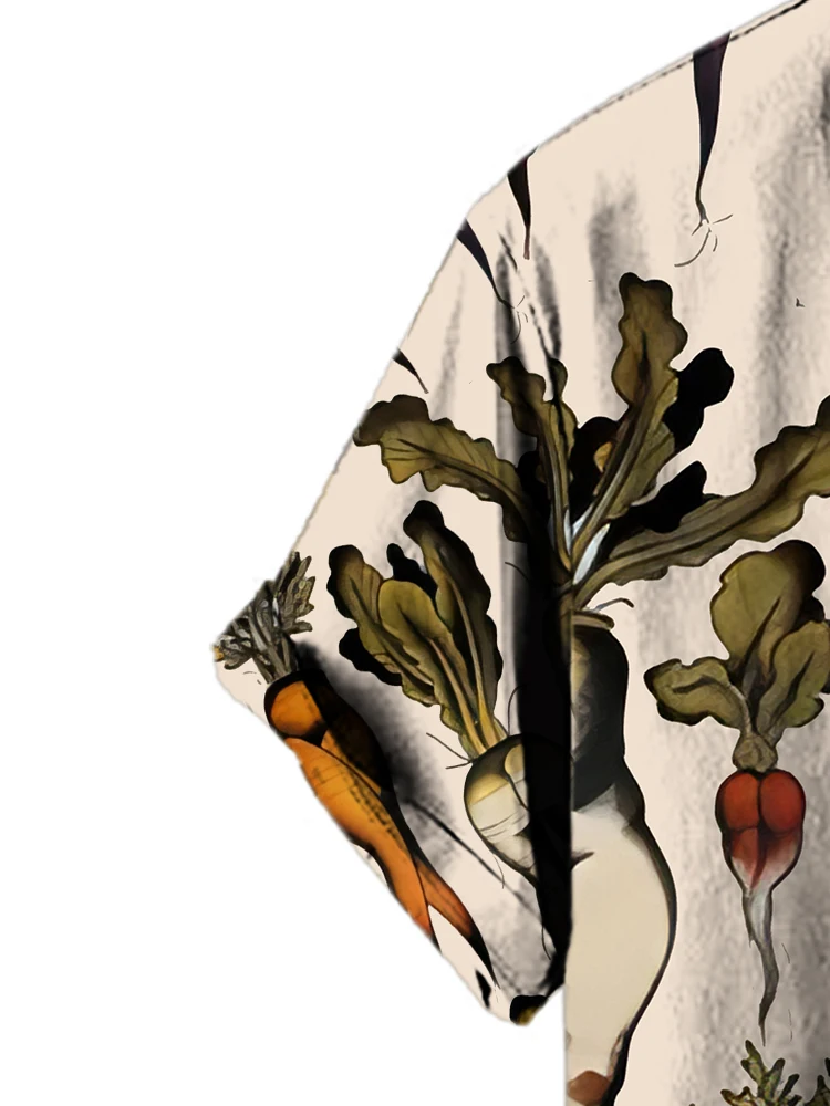 Description Picture 6 of itemSummer Radish 3D Printing Shirt Men's and Women's Fashion Shirt Single breasted Short sleeved Hawaiian Shirt Men'sClothing