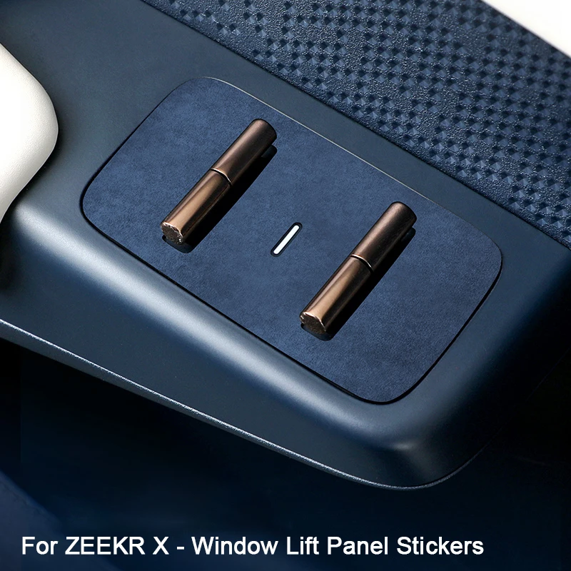 ZEEKR X 슈퍼 스웨이드 글래스 스위치 윈도우 리프트 패널 트림 스티커 장식 보호 스티커 자동차 인테리어 액세서리