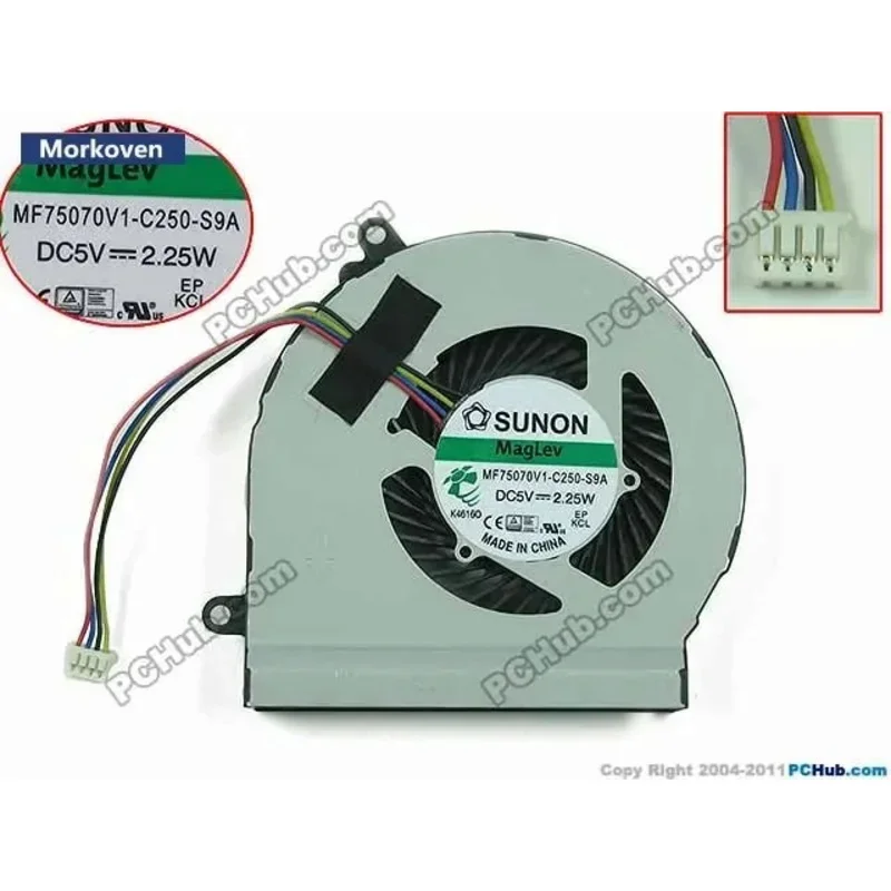 Ноутбук CPU охлаждающий вентилятор для ASUS VivoPC VM62N VM62N-I5M8S256 VM62 охлаждающий вентилятор MF75070V1-C250-S9A 4PIN 5V 2,25 W