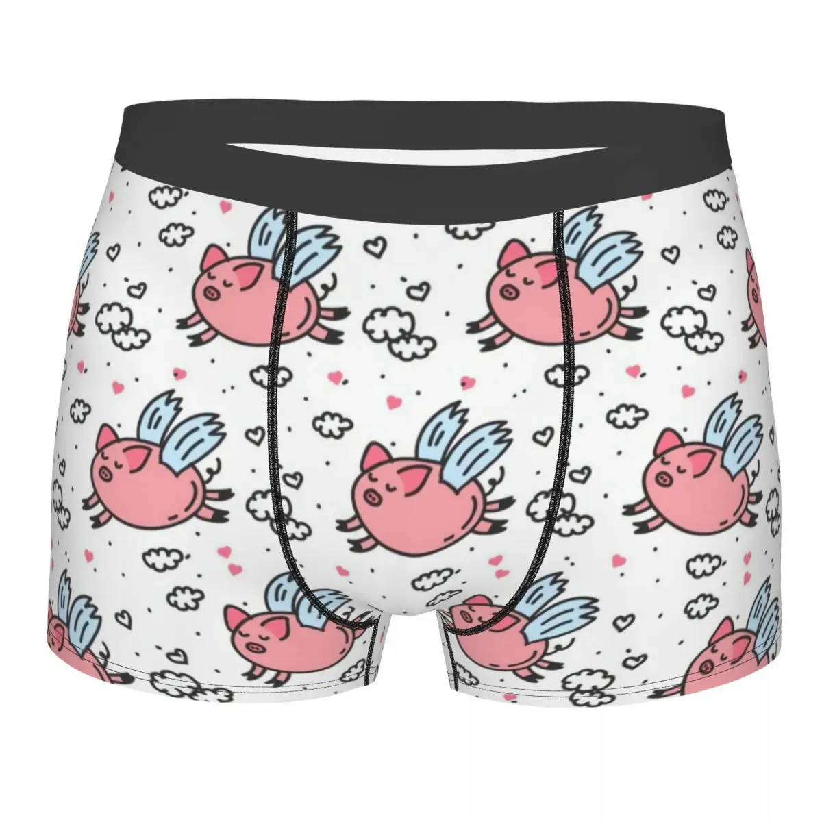 

Men Pink Pig Cartoon Underwear Animals Lover Funny Boxer Shorts Panties Male Breathable Underpants S-XXL