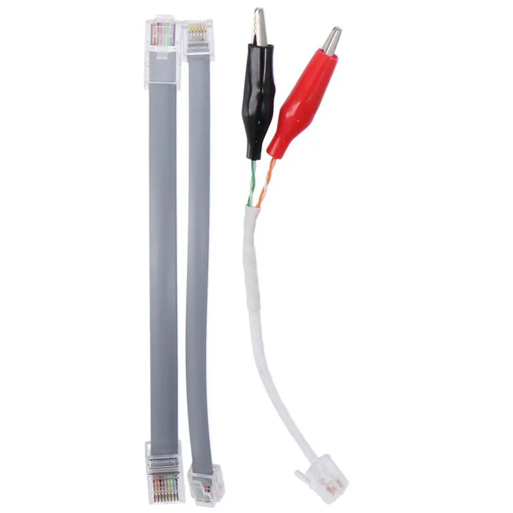 Plastic Replacement Cables RJ11 / RJ12 / RJ45 Plug Test Cable Alligator Clips Wire Identification And Tracing alligator clips test cable