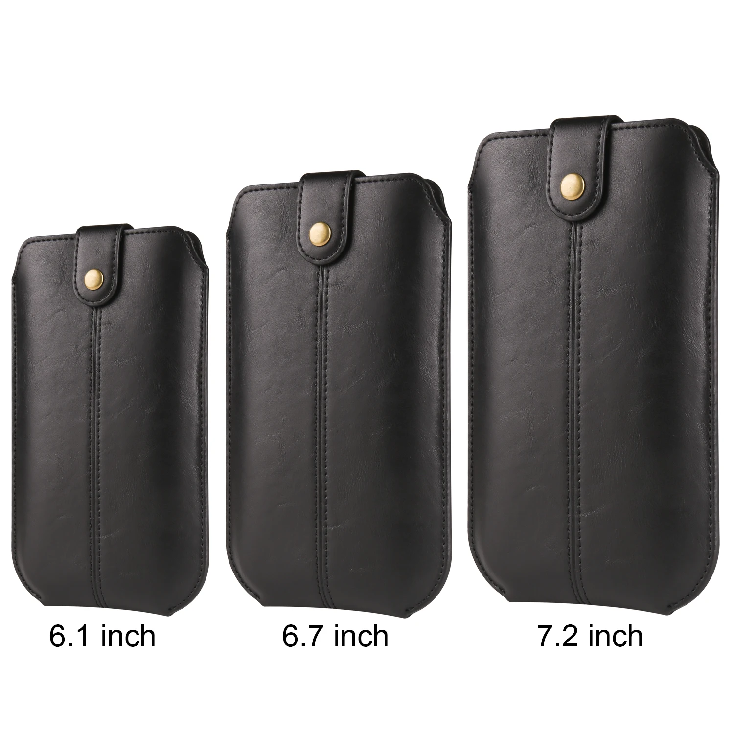 FULAIKATE Crazy Horse 6,1" 6,7" 7,2" Vertikale Handytasche für iPhone14 Plus Hüfttasche für Herren iPhone13 Pro Max Kartentasche – Detail 22