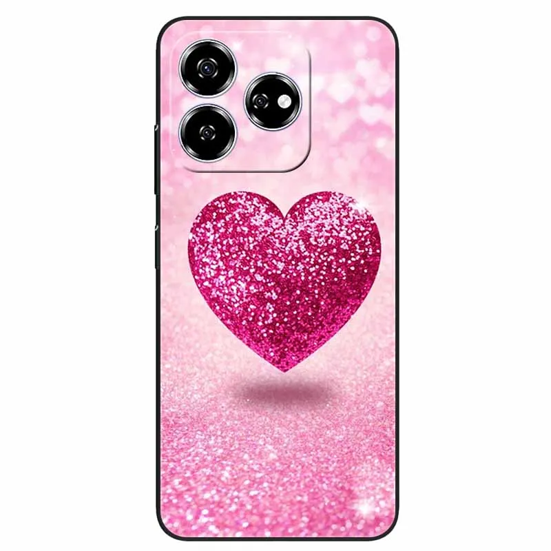 Stylish Black TPU Soft Silicone Phone Cover with Artistic Design