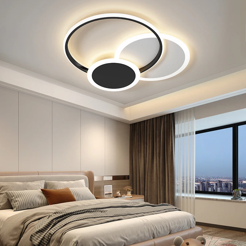 Acrylic Circular Modern LED Chandelier Light Living Dining Room Bedroom Kitchen Indoor Lighting Decor Minimalist Ultrathin Lamps