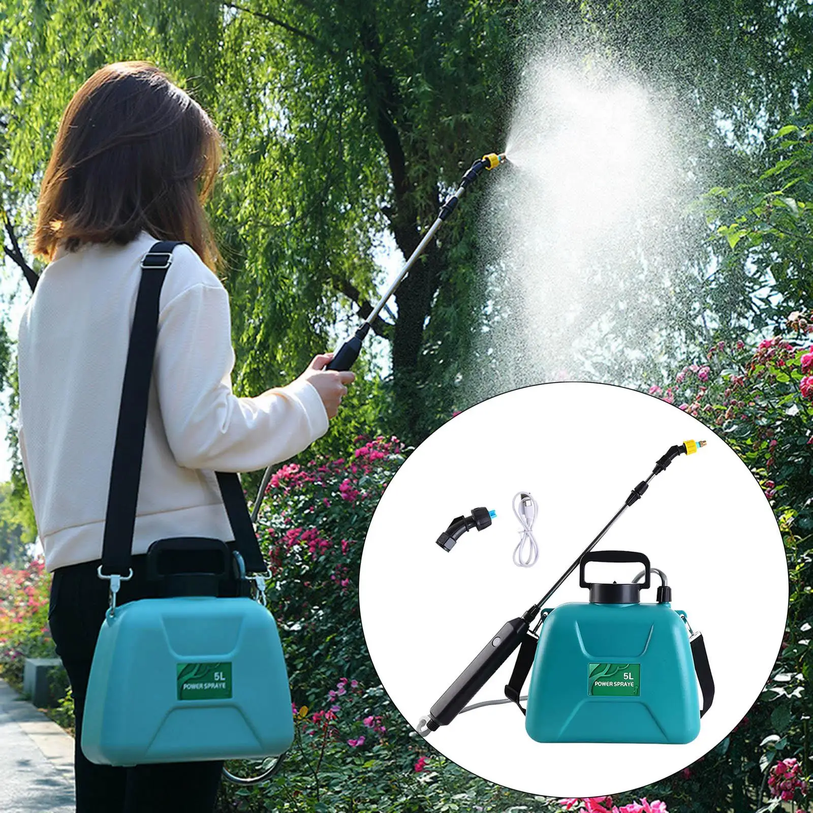 Pulvérisateur à pompe électrique aste pour jardin, sac à dos, arrosage des  plantes, buses multiples, salon, jardin de pelouse d'arrière-cour