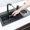 Nanometer Black Stainless Steel Sink for Cup Wash with Single Tank under the Bar Counter Kitchen Island 4