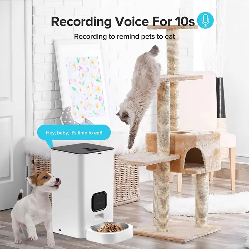 6L Automatic Pet Feeder With  Tuya App Control 2way Audio Cat Dog Dry Food Dispenser Wifi Smart Pet Feeder With 2