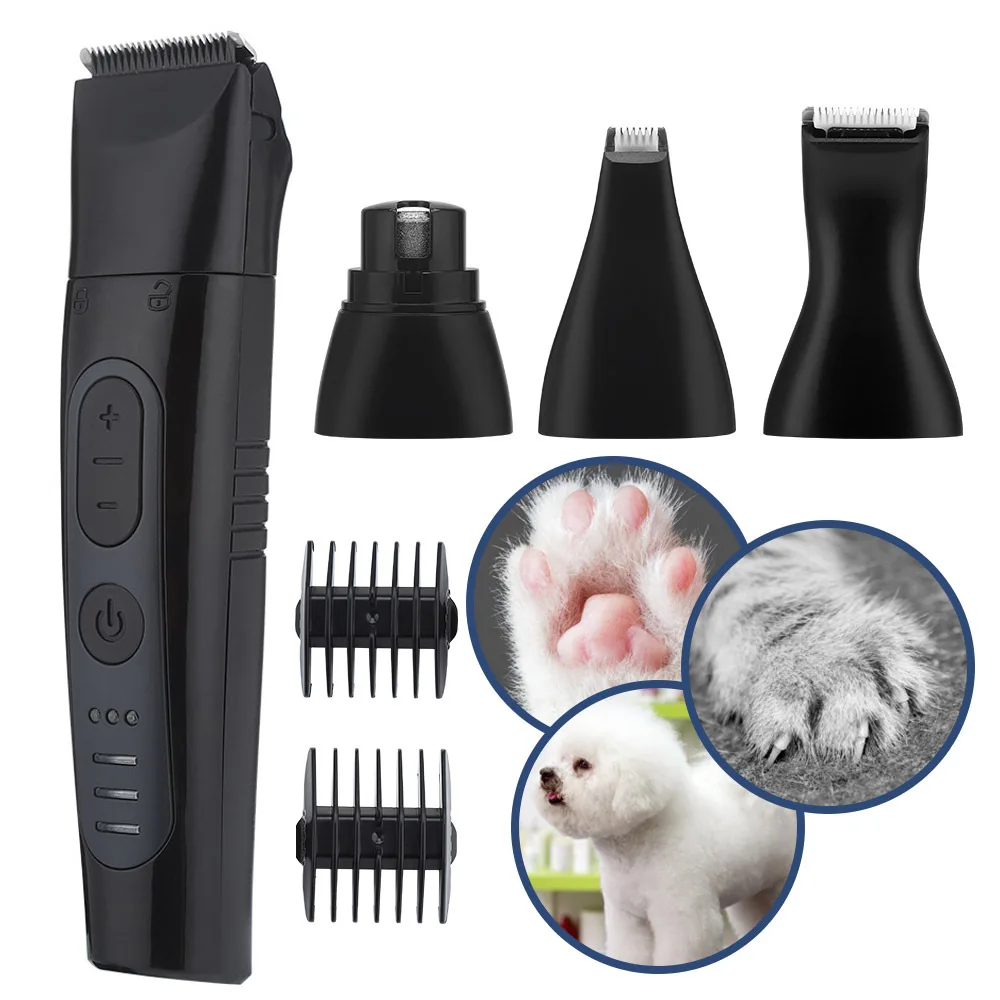 

4 in 1 Pet Hair Remover Electric Dog Hair Clipper with Nail Grinder Grooming Trimmer Professional For Dogs Cats USB Rechargeable