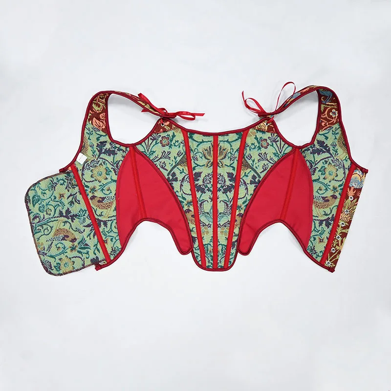 Damen Luxus Patchwork Korsett-Top Vintage Tierdruck Mieder Stahlkorsett Rückenschnürung Bühnenkostüm Formgebende Weste Übergröße – Detail 28