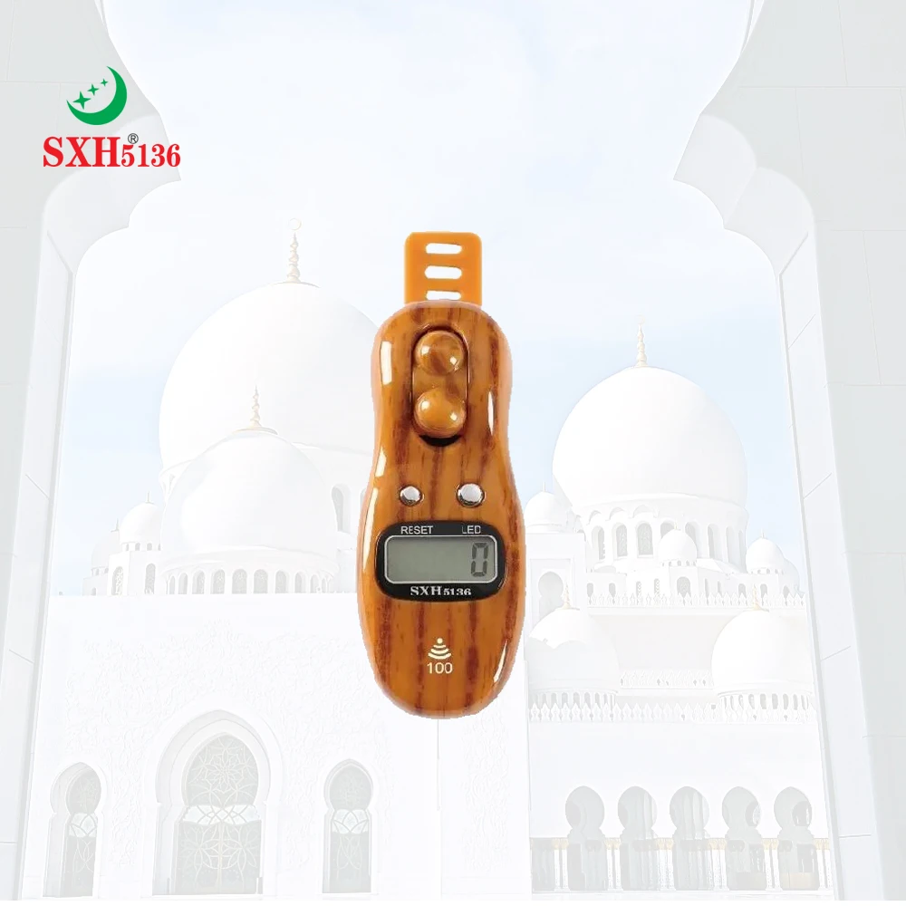 Hand Tally Counter Smart Zikr Ring Electric Ring Rosary Finger Tally Counter Beep Sound Battery Replaceable LED Digital