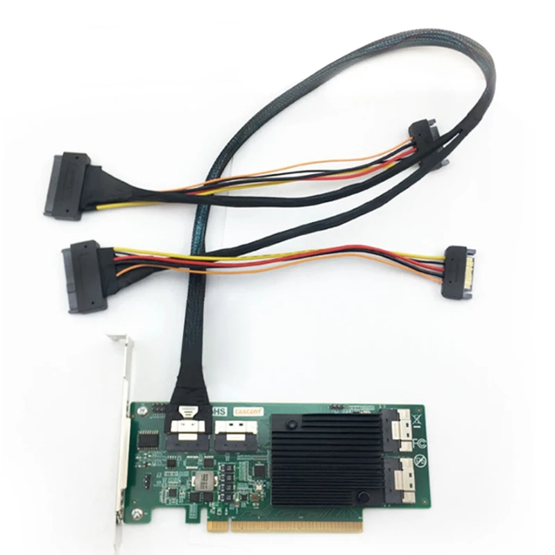 SFF8654(8i) - 2xSFF-8639 NVME U.2 케이블 NVME SFF8654 - SAS 변환 Slimesas 데이터 전송 케이블-A31R
