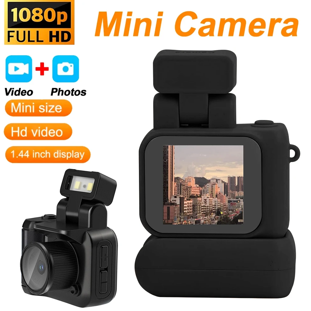 Mini Camera with Screen HD 1080p Retro Ultra Compact Camera with Flash Light and Battery Dock Portable Video Recorder