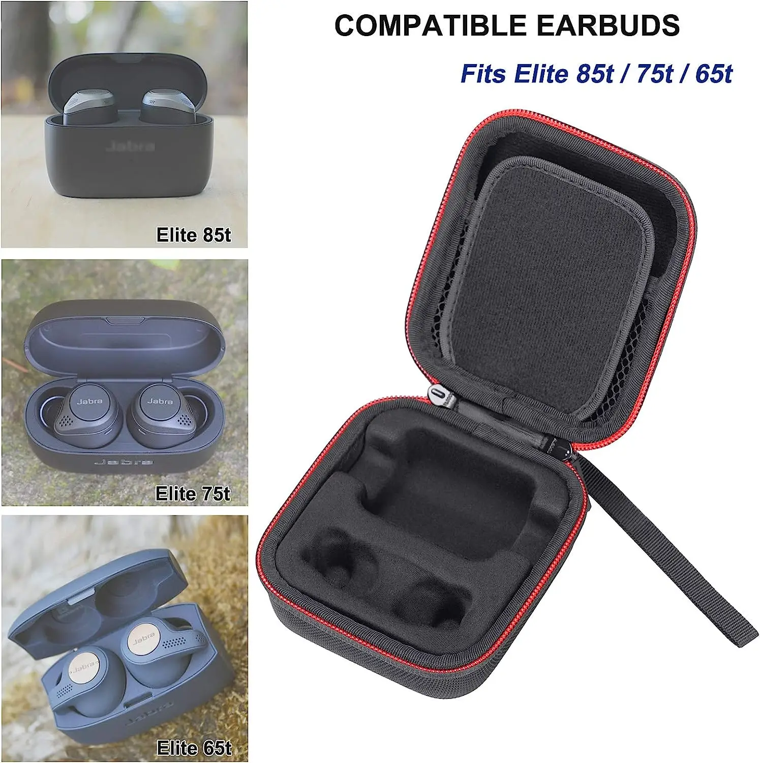 

Wireless Earphones Case for Jabra Elite 85t /Jabra Elite Active 75t / Jabra Elite Active 65t Alexa Enabled True Wireless Earbuds