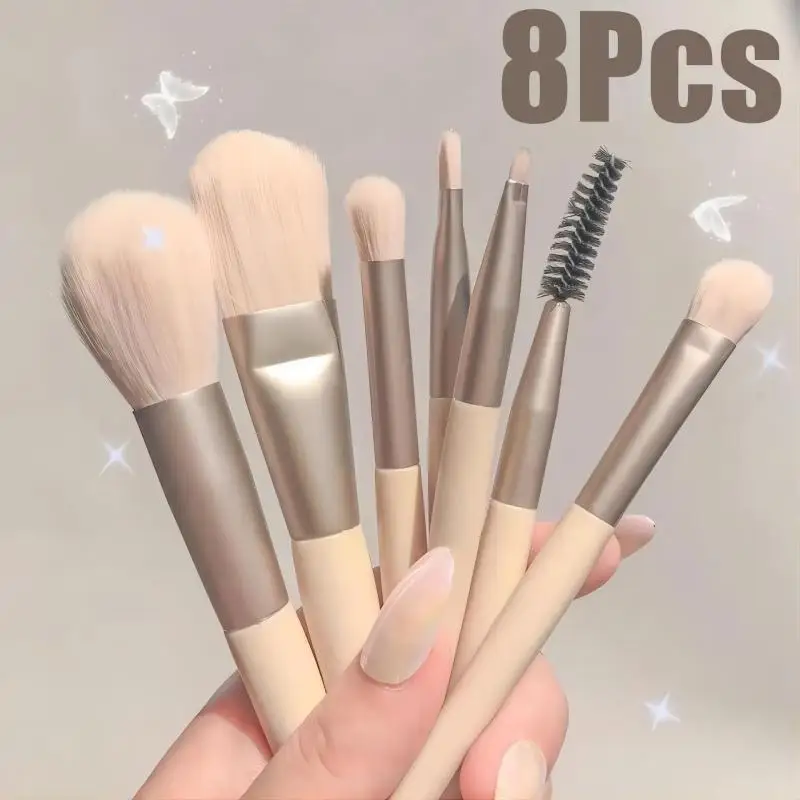 Description Picture 3 of itemPortable 8Pcs Makeup Brush Set Soft Makeup Concealer Brush Blush Loose Powder Brush Eye Shadow Foundation Brush Beauty Tools